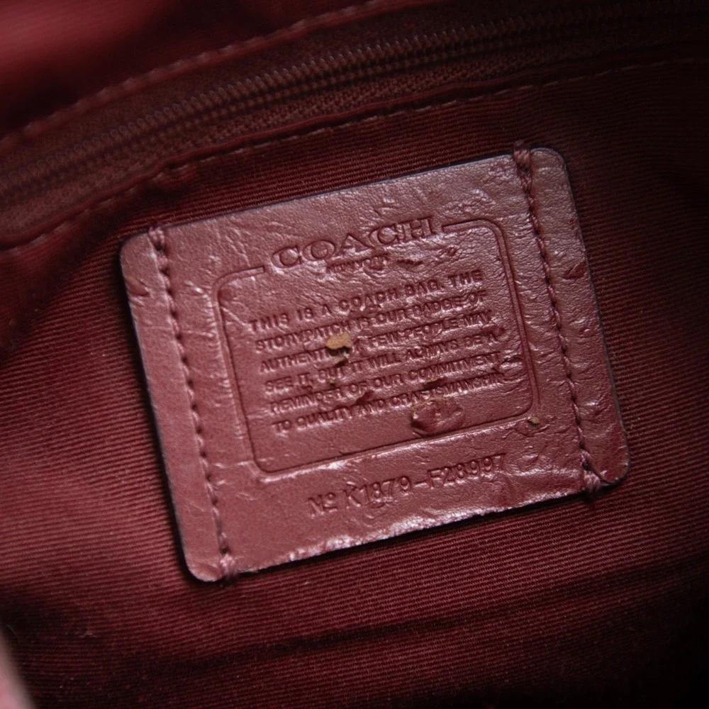 Coach Lexy Shoulder Bag Burgundy Pebbled Leather Hobo Slouchy Minimalist Classic